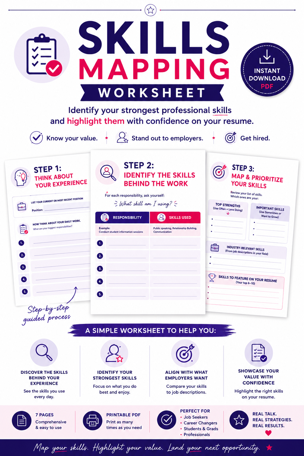Skills Mapping Worksheet | Identify Your Top Resume Skills