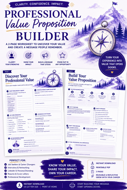 Career Strategy & Positioning Bundle | Career Mapping, Career Story & Value Proposition Toolkit