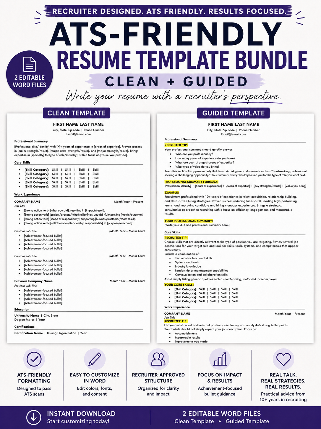 Resume Guide (Clean & Guided versions)