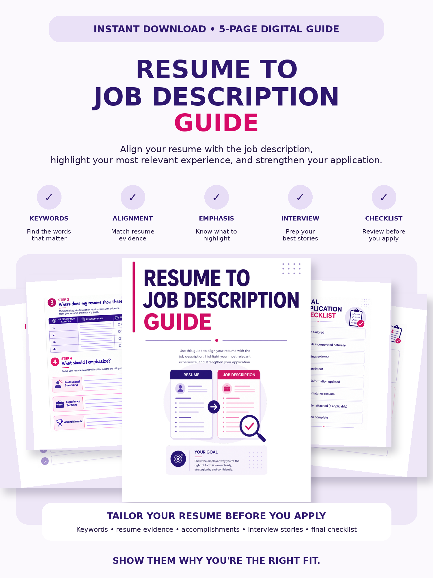 Job Search Strategy Bundle | Resume Tailoring, Role Alignment & Application Tracker