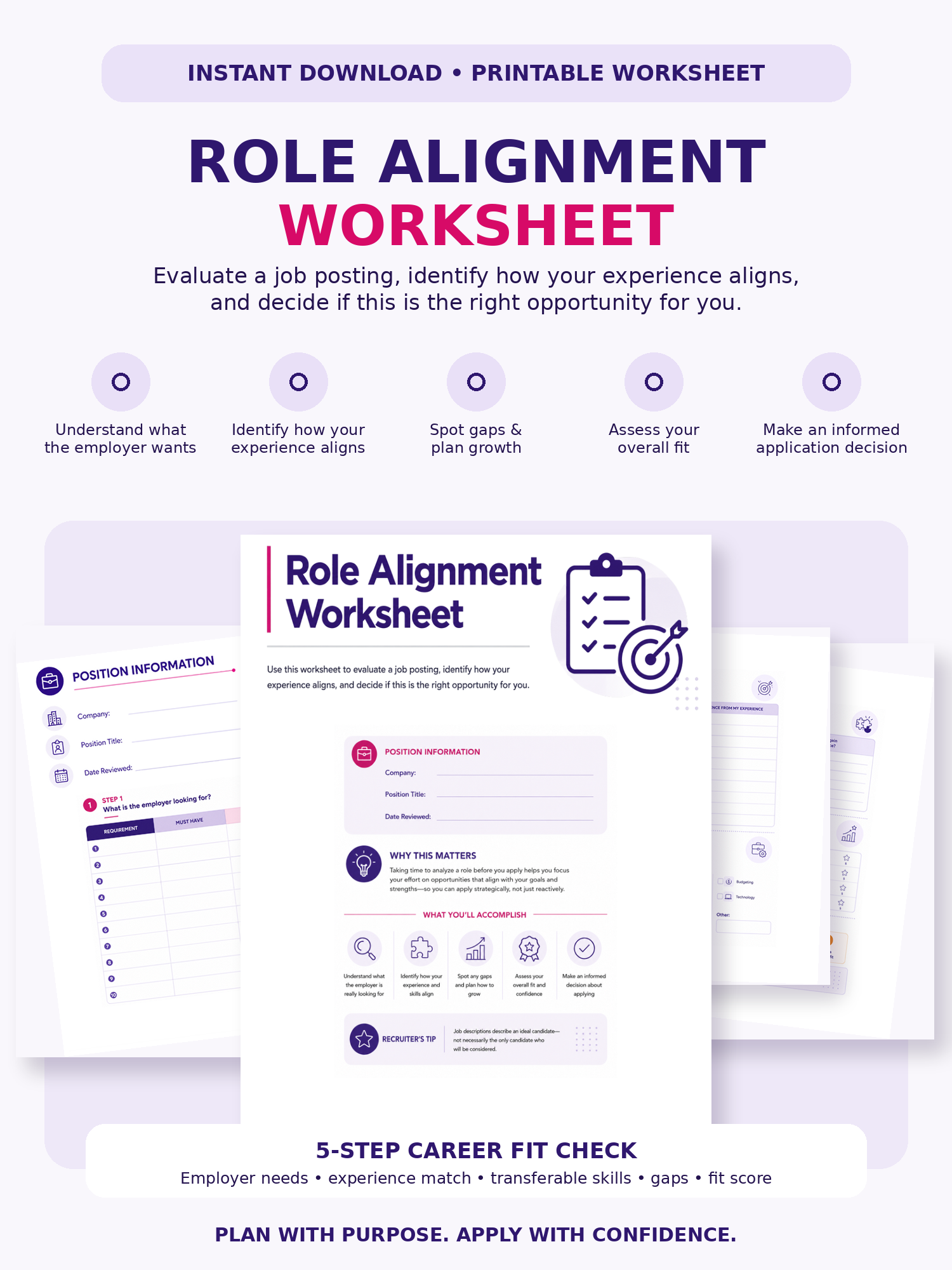 Job Search Strategy Bundle | Resume Tailoring, Role Alignment & Application Tracker